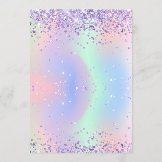 Kaarten Elegant Glitter Sparkly Bridal Brunch Menu (Achterkant)