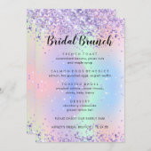 Kaarten Elegant Glitter Sparkly Bridal Brunch Menu (Voorkant / Achterkant)