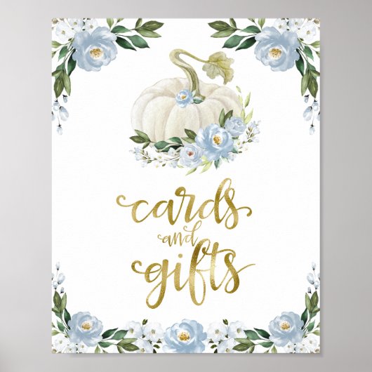 Kaarten en  Baby shower voor groene Herfst Poster (Voorkant)