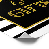 Kaarten en cadeaubonbons Gold Black Stripes Poster (Hoek)