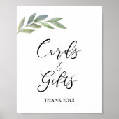 Kaarten en cadeaubonen Olive Leaf Greenery Sign Poster (Voorkant)