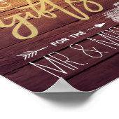 Kaarten en cadeaubonnen voor bruiloft Rustic Wood  Poster (Hoek)