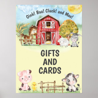Kaarten en Cadeaus Boerderij Thema Verjaardagsfees Poster
