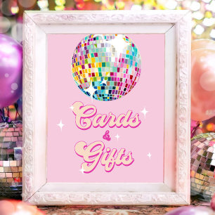 Kaarten en Cadeaus Disco Bal Retro Groovy Verjaard Poster