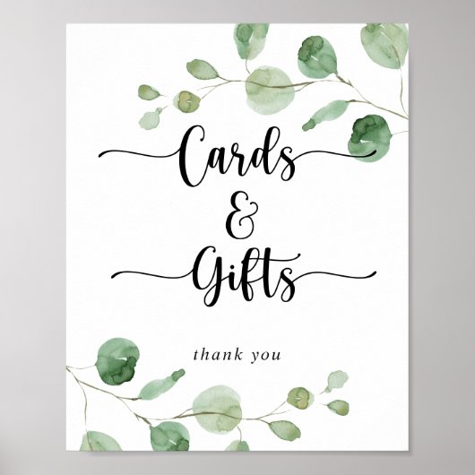 Kaarten en Cadeaus Groen Genoegen Eucalyptus Bord Poster (Voorkant)