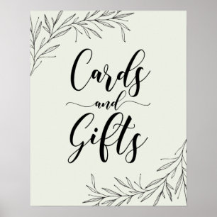 Kaarten en cadeaus handgetekende takken poster