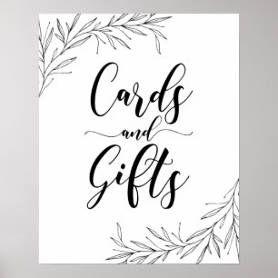 Kaarten en cadeaus handgetekende takken poster