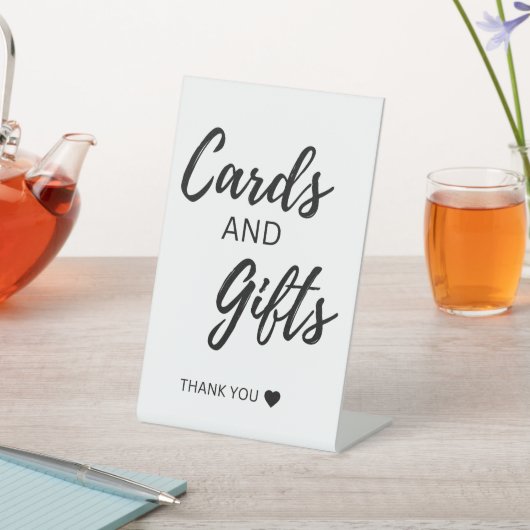 Kaarten en cadeaus reclamebord met voetstuk (Insitu)