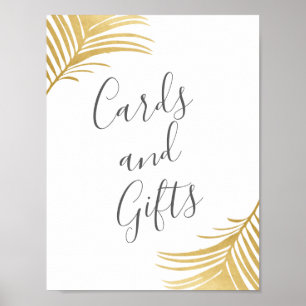 Kaarten en Cadeaus Strand Bruiloft Bord Gouden Pal Poster