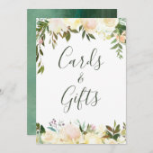 Kaarten en Cadeaus Tekenkaart Rustieke Groene Bloe (Voorkant / Achterkant)