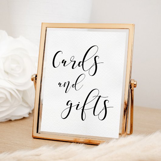 Kaarten en cadeaus trouwbord poster