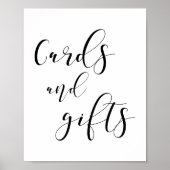Kaarten en cadeaus trouwbord poster (Voorkant)