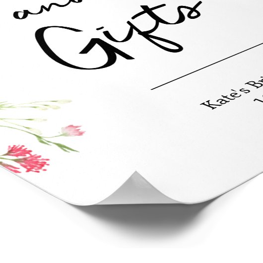 Kaarten en cadeaus wilde bloemen poster bord (Hoek)