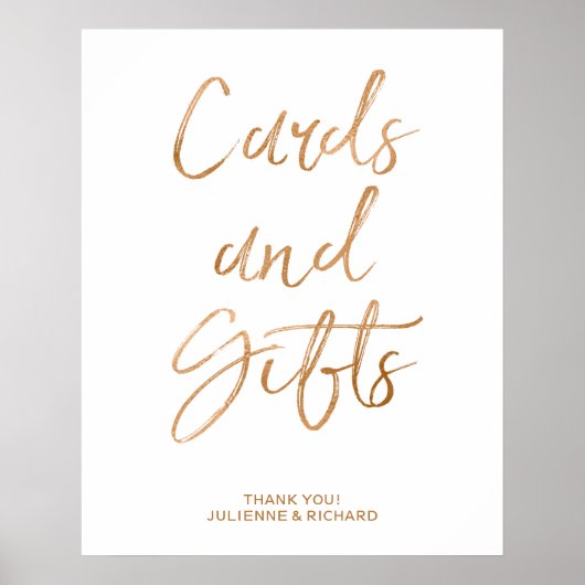 Kaarten en cadeautjes 8 x 10 Roos Gold Wedding Sig Poster (Voorkant)