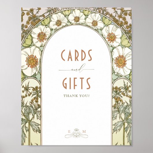 Kaarten en cadeautjes  Art Nouveau door Mucha Poster (Voorkant)
