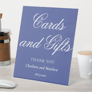 Kaarten en cadeautjes chic Modern zeer peri Weddin Reclamebord Met Voetstuk