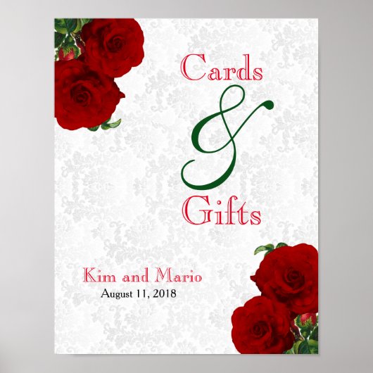 Kaarten en cadeautjes - Deep Red Rose Wedding Poster (Voorkant)