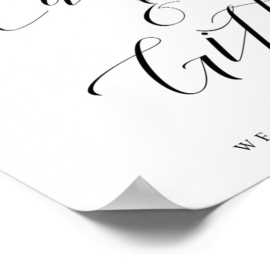 Kaarten en cadeautjes Elegant Calligraphy Wedding Poster (Hoek)