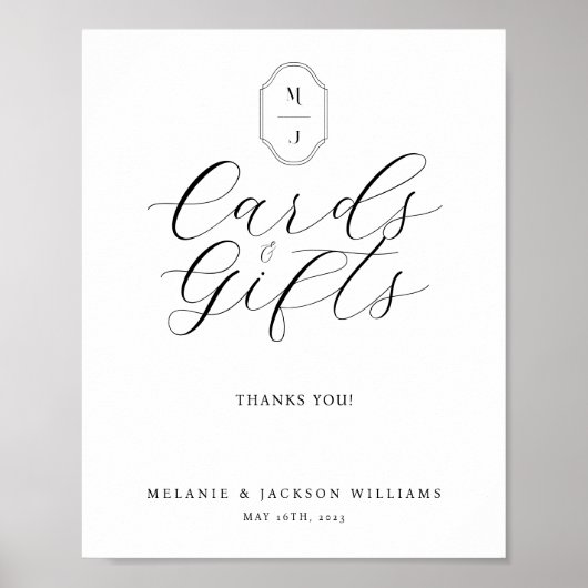 Kaarten en cadeautjes Minimale Elegant Script Gues Poster (Voorkant)