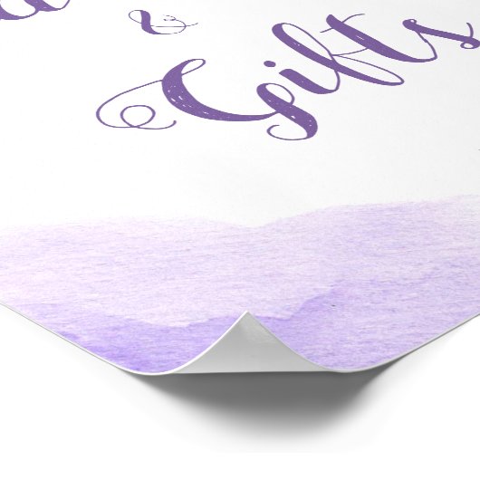 Kaarten en cadeautjes pastel Paarse Floral Weddens Poster (Hoek)