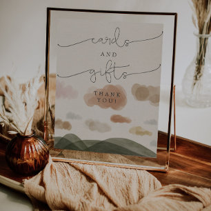 Kaarten en cadeautjes Sign Boho Woodland Baby show Poster
