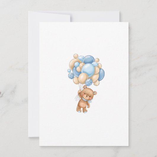 Kaarten en cadeautjes Teddy Bear-ballonnen Baby sh (Achterkant)