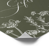 Kaarten en cadeautjes verbrande Oranje wilde bloem Poster (Hoek)