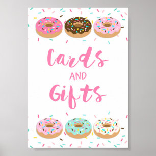 Kaarten en cadeautjes voor douches voor etentafel  poster