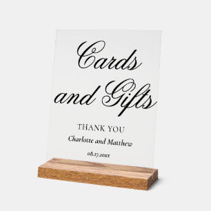 Kaarten en cadeautjes voor moderne bruiloft acryl bord