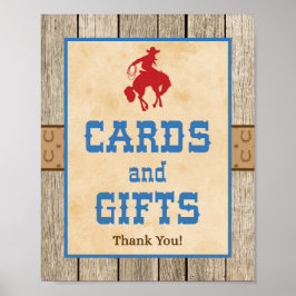 Kaarten en cadeautjes Western Cowboy Party Sign Poster
