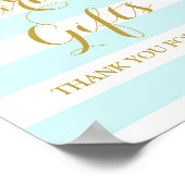 Kaarten en cadeautjesBlauwe Stripes Gold Confetti Poster (Hoek)