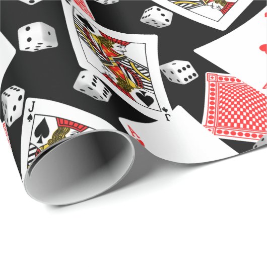 Kaarten en dice cadeaupapier (Rol Hoek)