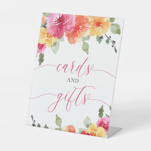 Kaarten en geschenken baby shower kleurrijke felle reclamebord met voetstuk