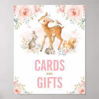 Kaarten en geschenken / Blush Floral Woodland Anim