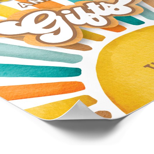 Kaarten en geschenken Boho Sunshine Boy Baby showe Poster (Hoek)