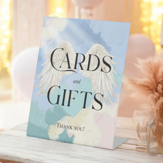 kaarten en geschenken, de hemel gezonden reclamebord met voetstuk