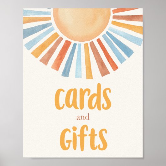 Kaarten en geschenken die zonneschijn hebben gedem poster (Voorkant)