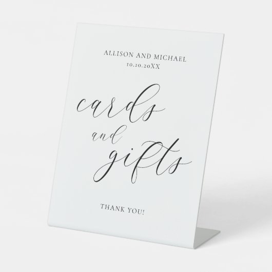 Kaarten en geschenken eenvoudige moderne minimalis reclamebord met voetstuk (Voorkant)