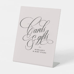 Kaarten en geschenken elegant blush baby shower reclamebord met voetstuk