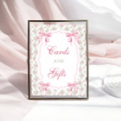 Kaarten en geschenken Elegante Roze Coquette Boog Poster