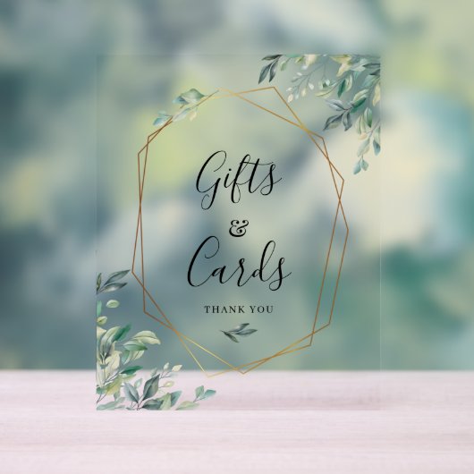 Kaarten en geschenken Eucalyptus Script Wedding Acryl Bord (Neutraal)