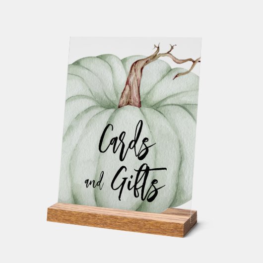 Kaarten en geschenken Green Pumpkin Baby shower Acryl Bord (Hoek)