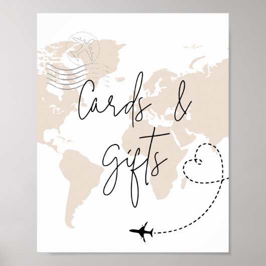 Kaarten en geschenken kaart vliegtuig baby shower  poster (Voorkant)