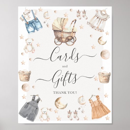 Kaarten en geschenken Kleding Boho Gender Reveal Poster (Voorkant)