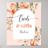 Kaarten en geschenken lieve perzik waterverf Verja Poster (Voorkant)