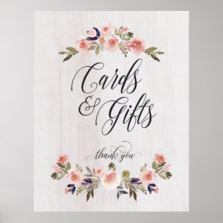 Kaarten en geschenken ondertekenen poster bruiloft