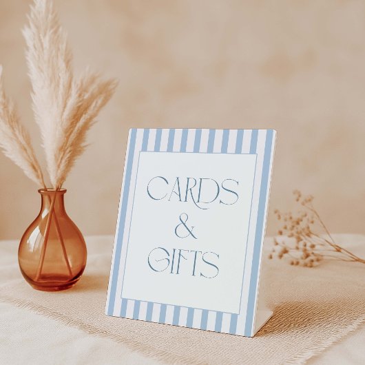 Kaarten en geschenken reclamebord met voetstuk