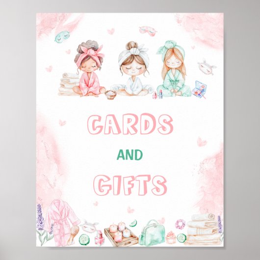 Kaarten en geschenken Spa Party Verjaardag Poster (Voorkant)