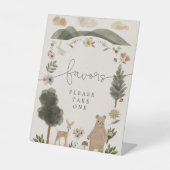 Kaarten en geschenken teken Boho Woodland Baby sho Reclamebord Met Voetstuk (Voorkant)