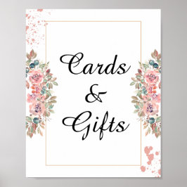 Kaarten en geschenken van de moderne roos goudflor poster